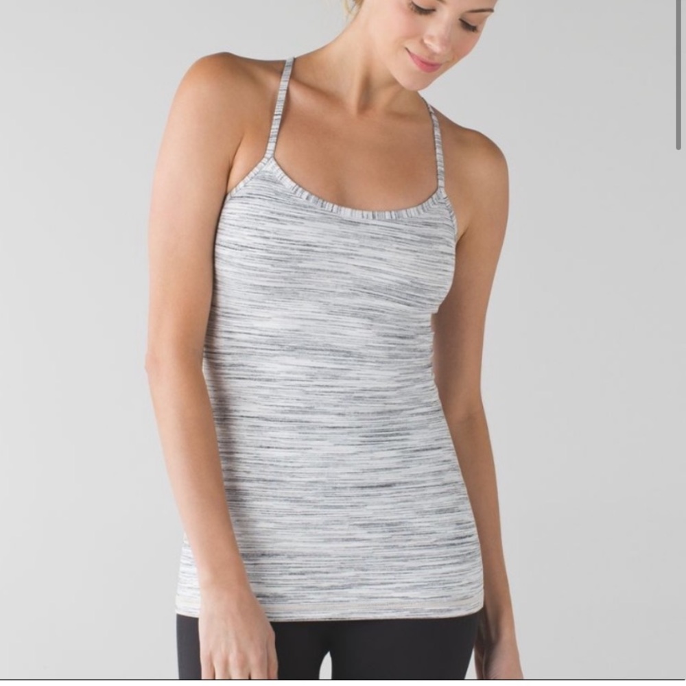 Lululemon Power Y Tank Gray Stripe